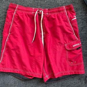 Vintage Speedo Men's Red Swim Shorts